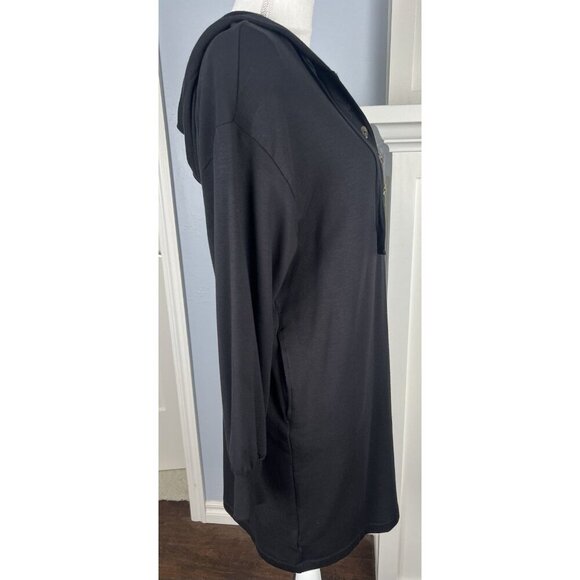 Lou & Grey Signature Soft Hoodie Dress Dark Charcoal Gray Athleisure Sz Small - Picture 6 of 8